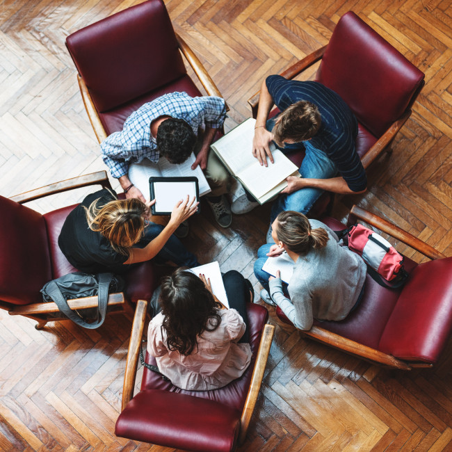 people gathered around a table